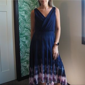 Blue and Purple High Low Dress